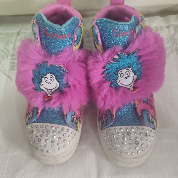 SKECHERS DR SEUSS Playful Things
Thing1&Thing2 TWINKLE TOES HIGHTOP SNEAKERS 10 - Picture 1 of 7